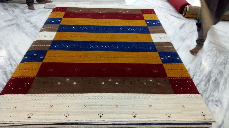 Jute Loom Knotted Loori Carpets, Size : 4x5feet, 6x7feet, 8x9feet