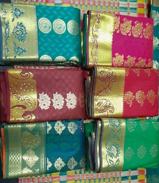 Silk tana sarees, Width : 6.20 mts