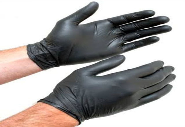 BLACK NITRILE GLOVES