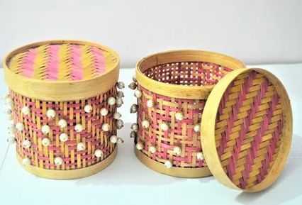 Colored Bamboo Box, Pattern : Printed