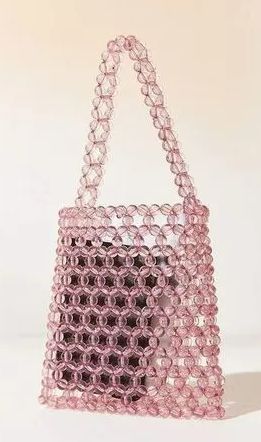 Plain Purple Beaded Handbag, Size : Standard