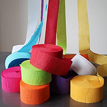 CREPE PAPER Party Ribbons, for Clothing, Festival, Gifting, Home, Office, Length : 10-20Mtr, 20-30Mtr