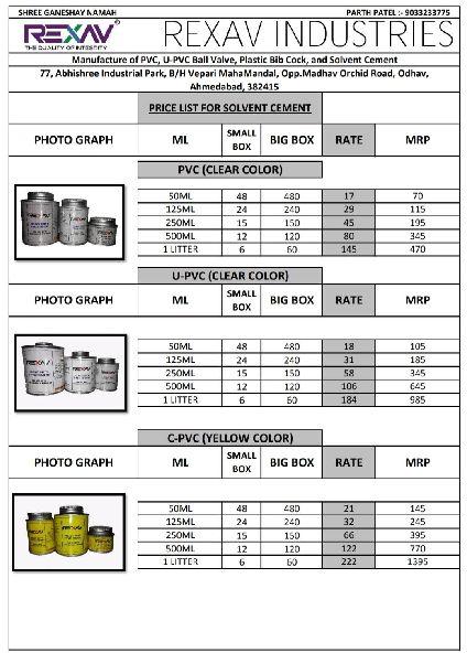 Solvent Cement, for Construction Use, Fittings, Joint Filling, Form : Liquid