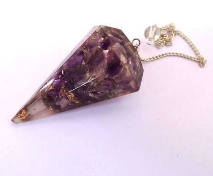 Cone Amethyst Orgonite Pendulum, Color : Purple