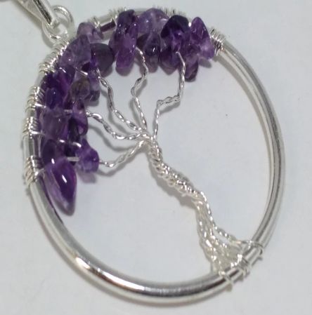 Amethyst Tree of Life Pendant, Size : 1 Inches to 2 Inches