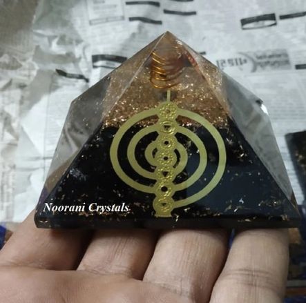 Black Obsidian Orgonite Pyramid, Size : 2 Inches, 3 Inches 4 Inches