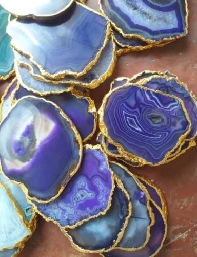 Purple Agate Coasters, Size : 4 Inches to 5 Inches