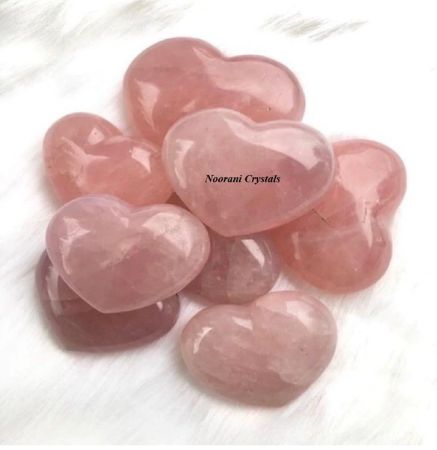 Rose Quartz Puffy Hearts Gemstone Hearts