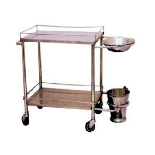 Rectangular Polished Stainless Steel Hospital Dressing Trolley