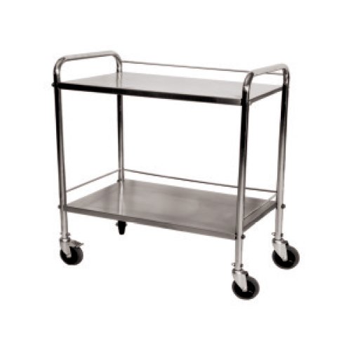 Polished Stainless Steel Hospital Trolley, Feature : High Quality, Sturdiness
