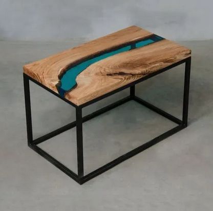 Polished Plain Wooden Epoxy Center Table, Shape : Rectangular