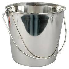 Oval Stainless Steel Buckets, for Domestic Use, Pattern : Plain