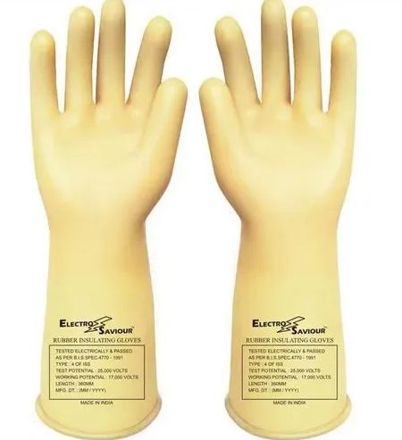 Printed Rubber electrical safety gloves, Technics : Machine Made