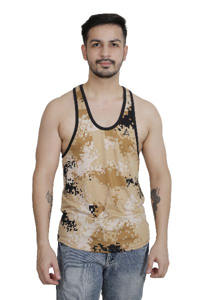 Polyester Printed Gym Vest, Size : XL, XXL