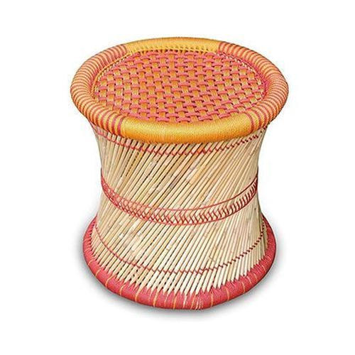 Polished Bamboo Mudda Stool, for Home, Restaurants, Pattern : Plain