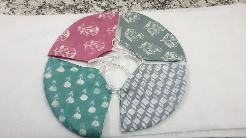 Cotton Face Mask, for Pollution, Protects From Dirt, Pattern : Plain, Printed