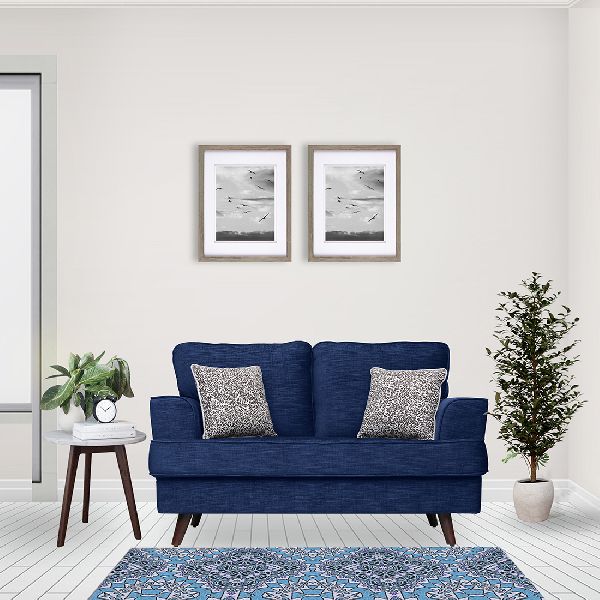 Round Blue Joy Two Seater Sofa, for Home, Hotel