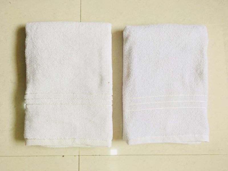 Plain Cotton White Bath Towel, Technics : Recycle yarn