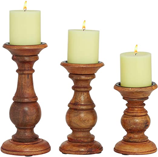 Polished Plain wooden candle stand, Size : Standard