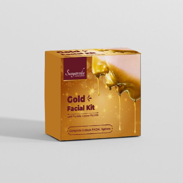 Suryaveda Cosmeceuticals Gold Facial Kit, Packaging Type : Jar