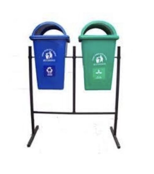 Rectangle Twin Plastic Dustbin, for Outdoor Trash, Size : Standard