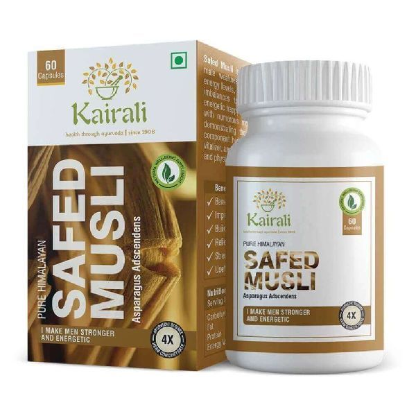 Safed Musli Organic Capsule, For Medicine Use, Variety : Herbal