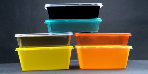 Plastic rectangle food container, for Home, Hotel, Office, Restaurant, Feature : Colorful, Crack Proof