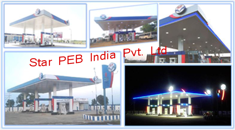 HPCL PETROL PUMP CANOPY Manufacturer in Madhya Pradesh India by STAR PEB INDIA PRIVATE LIMITED