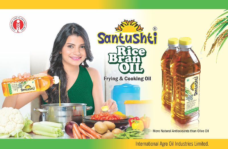 Santushti ricebran oil, for Cooking, Food, Snacks, Packaging Size : 1-5Ltr
