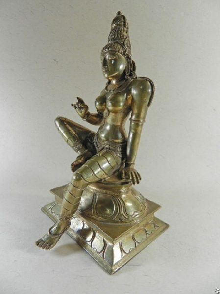 South Indian Bronze Goddess PARVATI Statue