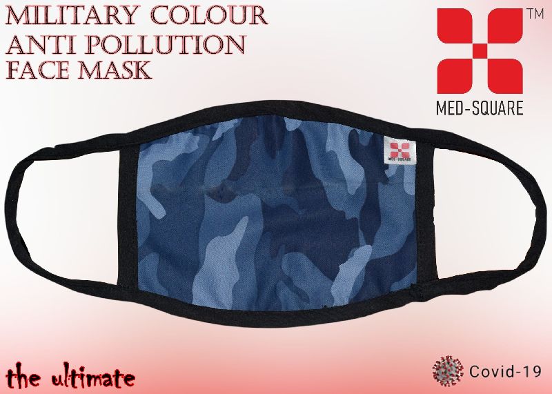 Military Colour Anti Pollution Face Mask, Feature : Eco Friendly, Reusable, Skin Friendly, Staine Proof
