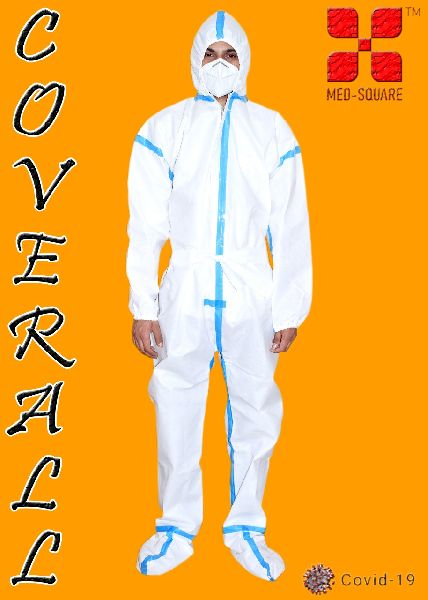 PPE Safety Coverall Suit, for Hospital, Pattern : Plain