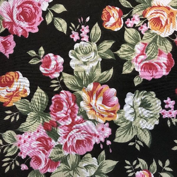 Printed poly cotton fabric