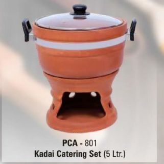 5 Ltr Terracotta Kadai Catering Set, Features : High Quality, Perfect Shape, Fine Finishing