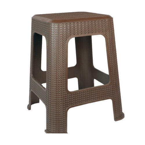 Sello Polished Brown Plastic Seating Stool, Pattern : Plain