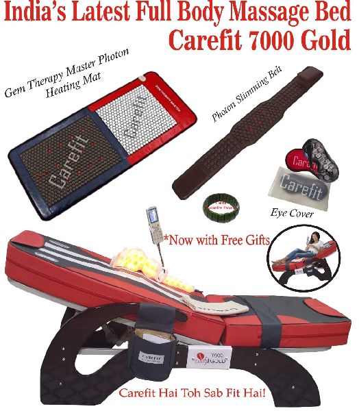 Carefit India\'s Automatic Full Body Spine Jade Thermal Massage Bed 7000 - Red