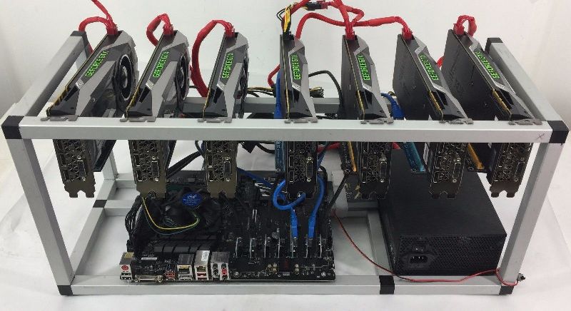Crypto Coin Mining Rig 7x GTX1070 8GB ETH Ethereum 212 MH/s Zcash 3000 Sol/s ZEC