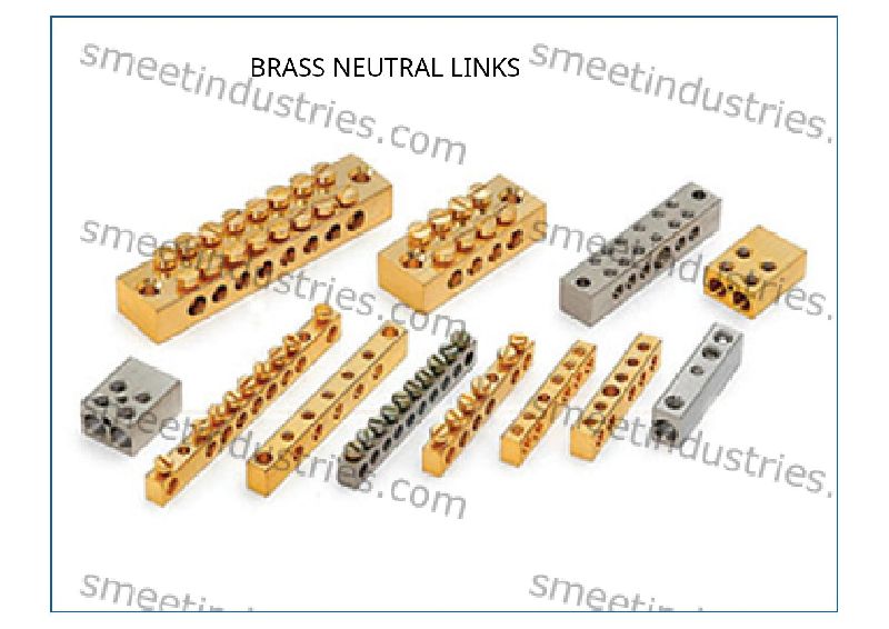 Rectangle Brass Neutral Links, Color : Golden