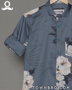 Cotton Grey Printed Shirt, Occasion : Casual Wear