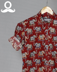 Red Elephant Full Sleeves Shirt, Occasion : Casual Wear