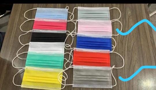 Multicolored 3 Ply Face Mask, For Clinical, Hospital, Laboratory, Rope Length : 5inch