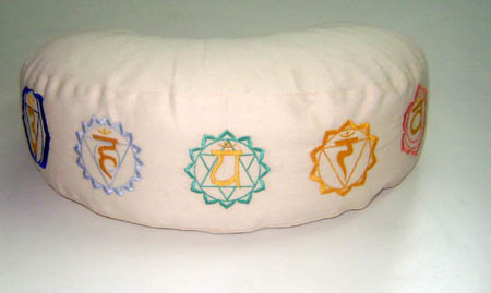 Printed Cotton White Meditation Moon Cushion, Size : Standard