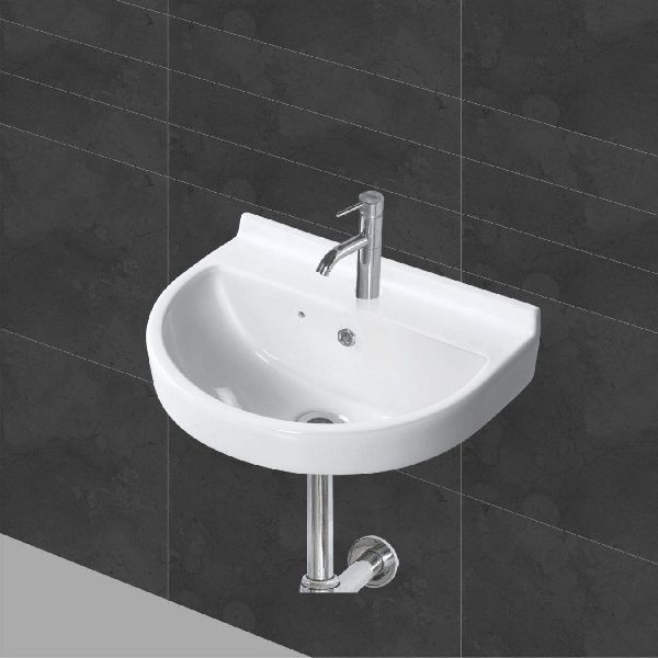 Ceramic Polished Wall Mounted Wash Basin, for Home, Hotel, Office, Feature : Durable, Fine Finishing