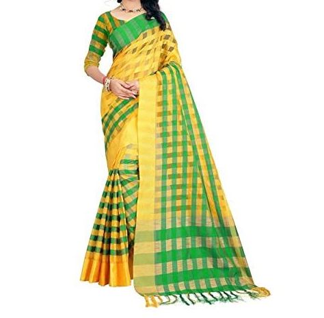 Silk Checkered Saree, Occasion : Casual Wear, Party Wear