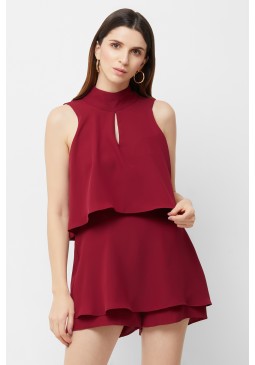 High Neck Layered Playsuit