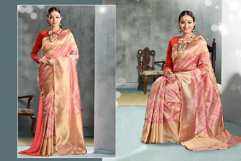 Tissue Sarees, Pattern : Plain, Printed