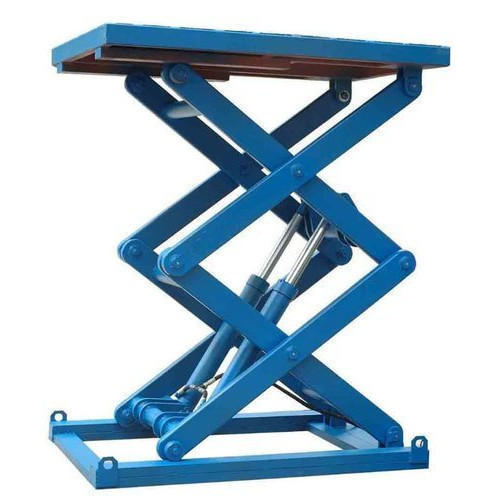 Blue Hydraulic Scissor Lift Table, Lifting Capacity : 0-1ton, 1-5 ton