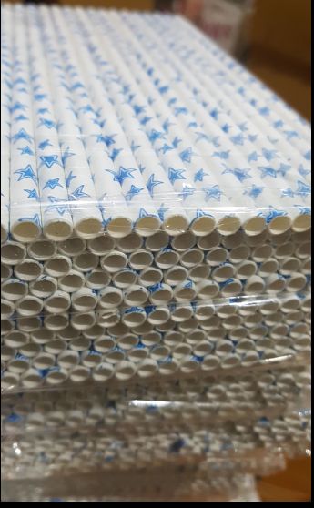 Star Printed Biodegradable Paper Straws