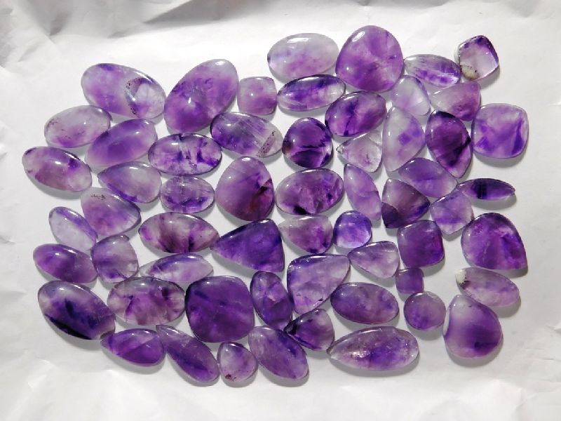 Round Polished Amethyst Stone, for Making Jewelry, Pattern : Plain