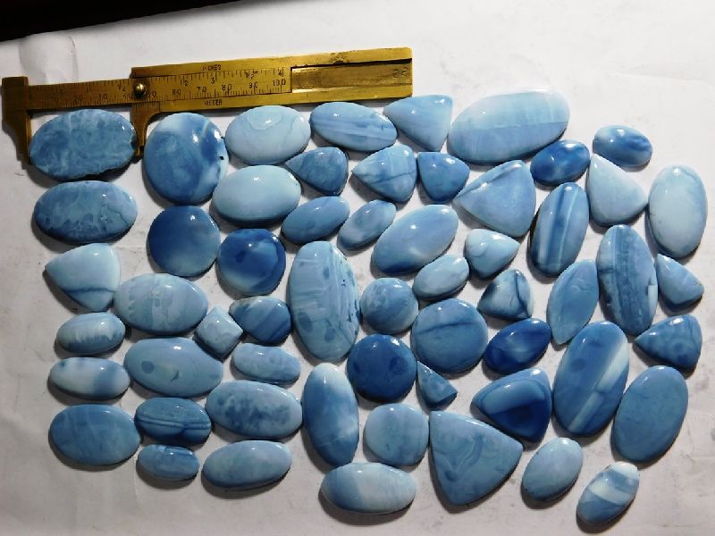 Oval Blue Opal Stone, Feature : Fine Finishing, Light Weight